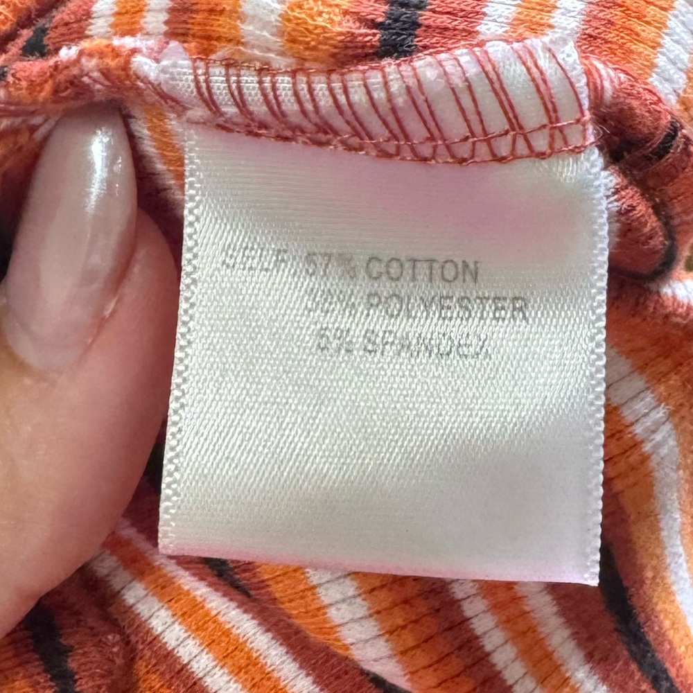 Sleeveless Striped Tank Top - Orange & Red Stripe by Jane & Delancey - Picture 3 of 7